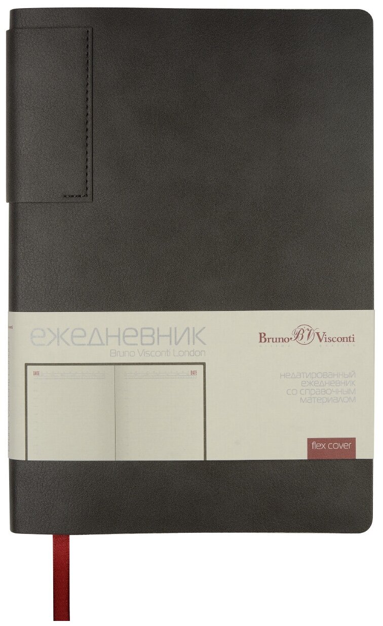 Ежедневник Bruno Visconti недатированный, А5 (148 х 212 мм.), "LONDON" серый 272 стр, Арт. 3-546/06