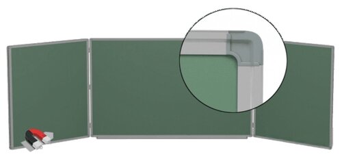 Доска магнитно-меловая BoardSYS ТЭ-340М 100х340 см, зеленый