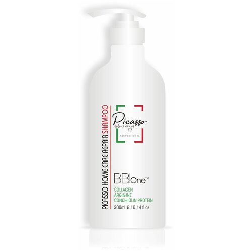 BB one / Шампунь для окрашенных волос с гидролизованным коллагеном Picasso Home Care Repair Shampoo, 300 мл.