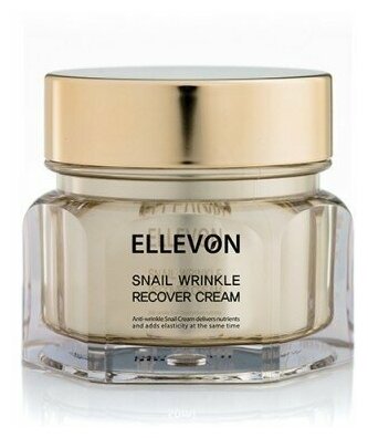 Ellevon (Эллевон) Snail Wrinkle Recover Cream / Анти-возрастной крем с фильтратом слизи улитки, 100 мл