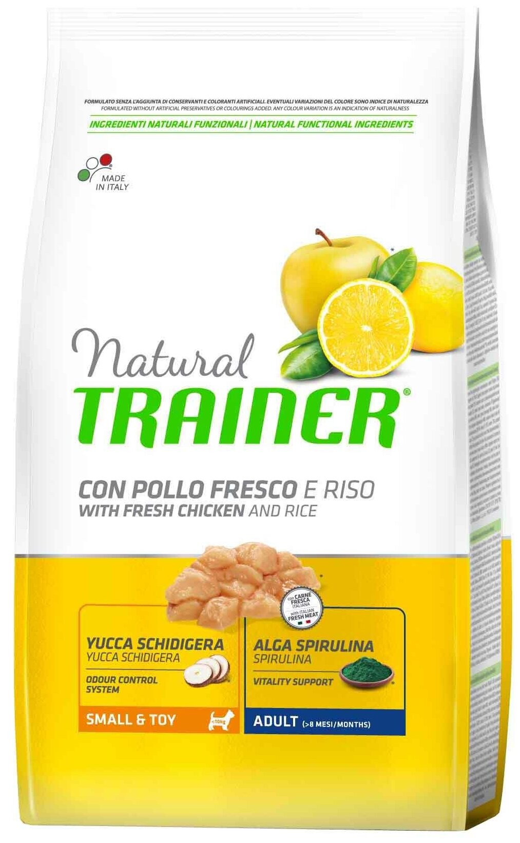 Сухой корм Trainer Natural Small & Toy для взрослых собак мелких и миниатюрных пород с курицей и рисом 2кг