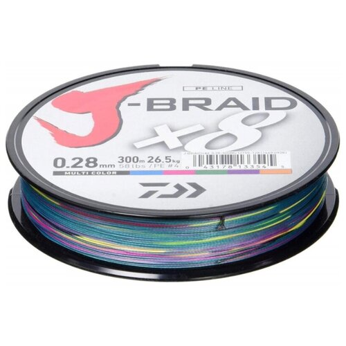 фото Леска плетеная daiwa j-braid x8 300 м (мультиколор) 0.51 мм