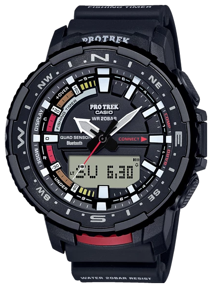 Наручные часы CASIO Pro Trek PRT-B70-1E, черный, серебряный