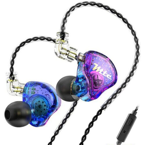 Наушники проводные TRN MTE с микрофоном сине-фиолетовый цвет 1620₽