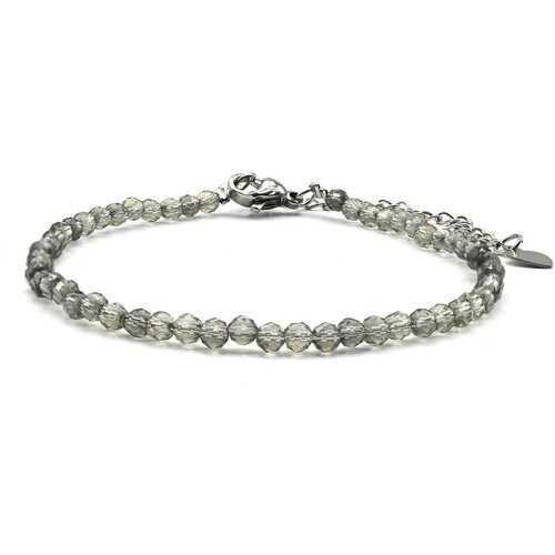 фото Браслет-цепочка радуга камня, циркон, искусственный камень, размер 18 см, мультиколор