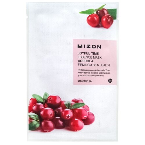 Mizon Joyful Time Essence Mask Acerola (23 г) Тканевая маска для лица с экстрактом барбадосской вишни