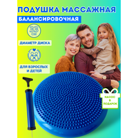 Балансировочная подушка массажная для детей и взрослых диск синий