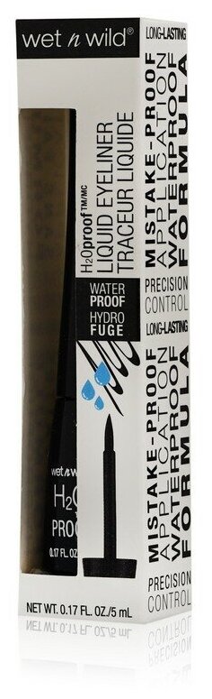 Wet-N-Wild Подводка для глаз Megaliner Liquid Eyeliner Traceur Liquide H20 water proof, 5 мл (Wet-N-Wild, ) - фото №2