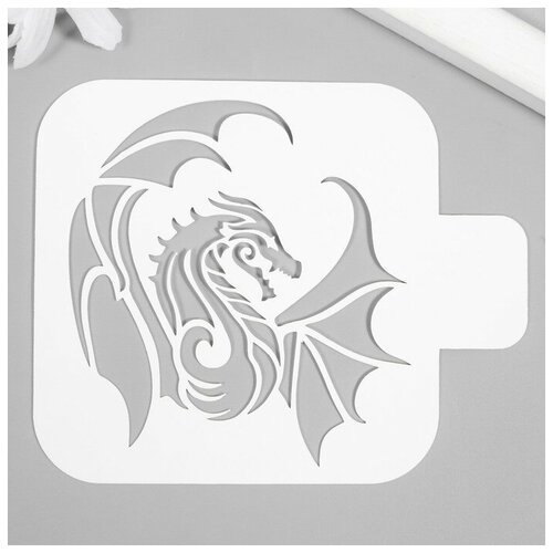 Трафарет для татуировки Дракон в полёте 9х9 см 300₽