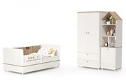 Мебель для детской Эйп-5, цвет белый/дуб белый, спальное место 800х1600 мм, без матраса