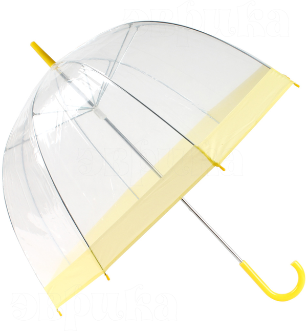 Зонт-трость ЭВРИКА подарки и удивительные вещи, механика, купол 82 см., 8 спиц, прозрачный