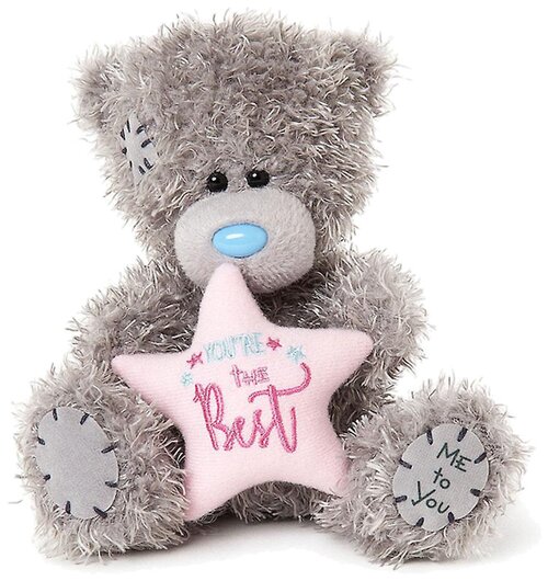 Мягкая игрушка Me to you Мишка Тедди со звездой Youre the Best, 13 см, розовый