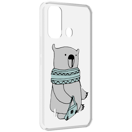Чехол MyPads Модный медведь для ITEL A49 / A58 / A58 Pro задняя-панель-накладка-бампер