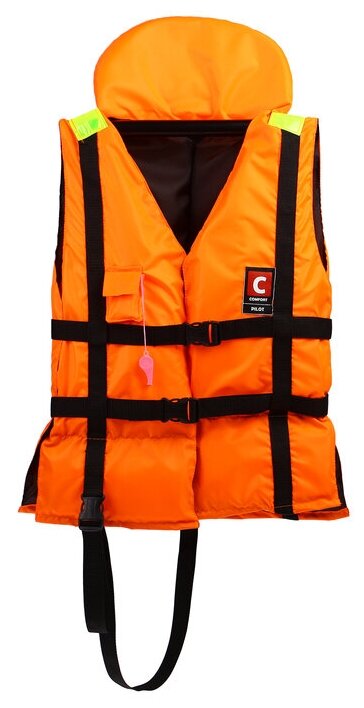 Спасательный жилет Лоцман универсальный с подголовником, 2094030, 80-120 кг, размер 42/52 - фотография № 2