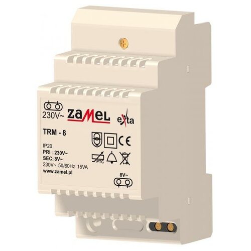 Zamel Трансформатор напряжения 230V AC / 8V AC 15VA, IP20