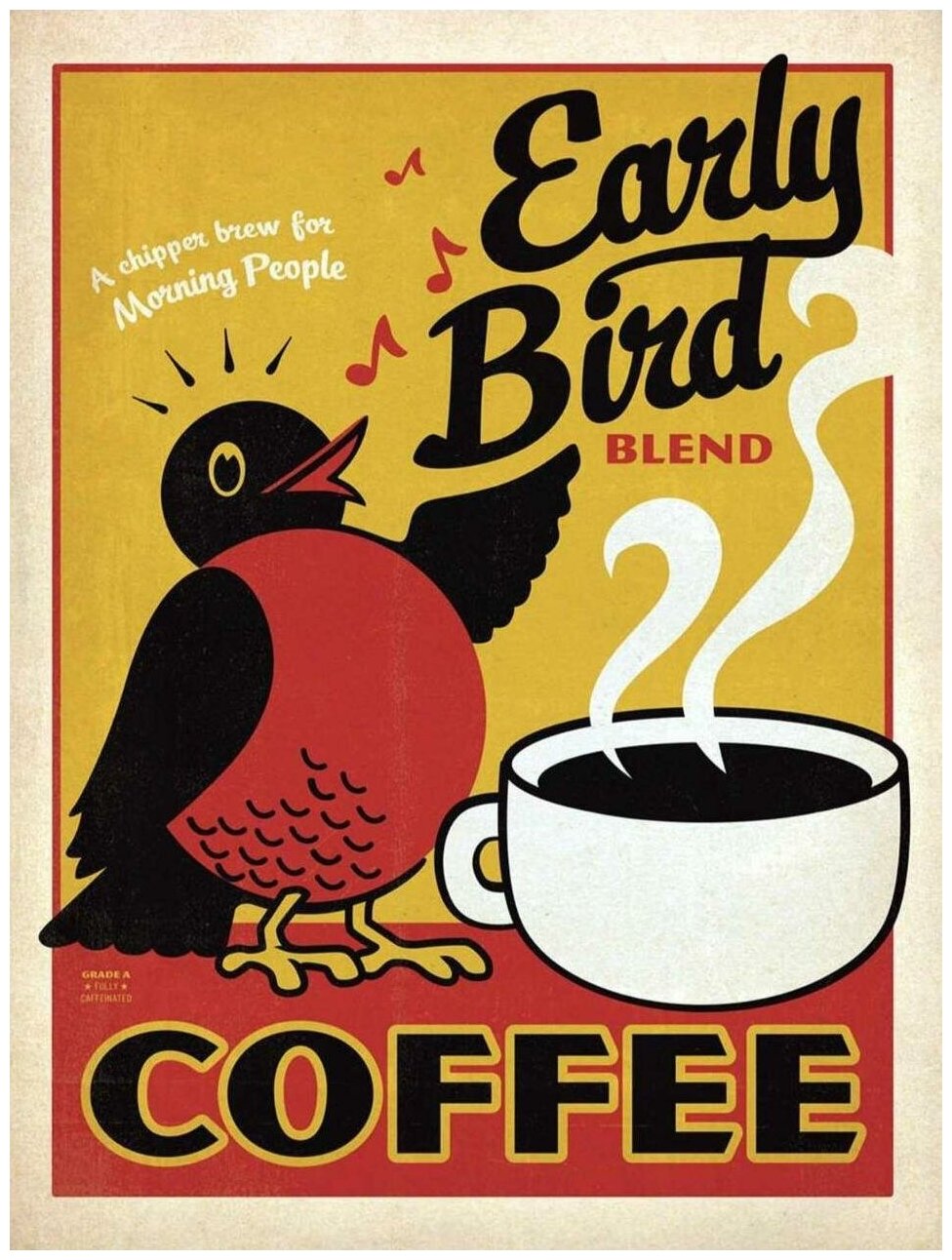 Рекламный плакат - Кофе Early bird coffee