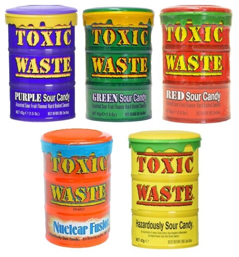 Леденцы : клюква, клубника, малина Toxic Waste - фото №1