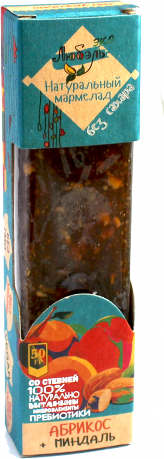 Натуральный мармелад-коктейль (мини) Абрикос+Миндаль 50 гр.