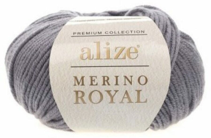 Пряжа Alize Merino royal темно-серый (87), 100%шерсть, 100м, 50г, 2шт