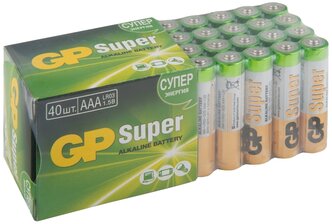 Батарейка AAA Alkaline GP LR03 Super Shrink, упаковка 40 шт.