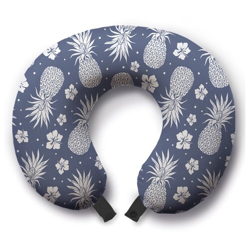 фото Подушка для шеи ambesonne ананасовый цвет, синий/белый