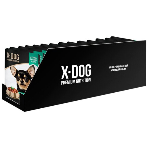 X-DOG для взрослых собак с курицей и кроликом в соусе (85 гр х 24 шт) x dog для взрослых собак с курицей и кроликом в соусе 85 гр х 24 шт