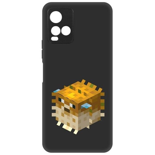 Чехол-накладка Krutoff Soft Case Minecraft-Иглобрюх для Vivo Y21 черный чехол накладка krutoff soft case взгляд для vivo y21 черный