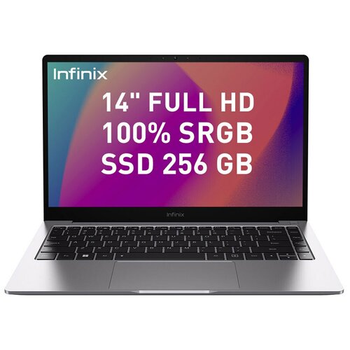 14 Ноутбук Infinix Inbook X2 Intel Core i3-1005G1 12 ГГц RAM 4 ГБ SSD 256 ГБ Intel UHD Graphics Без системы 4895180777196 серый Российская клавиатура 2999900₽