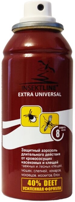InsektLine Защитный Аэрозоль длительного действия от Комаров и Клещей, 100 мл - фотография № 3