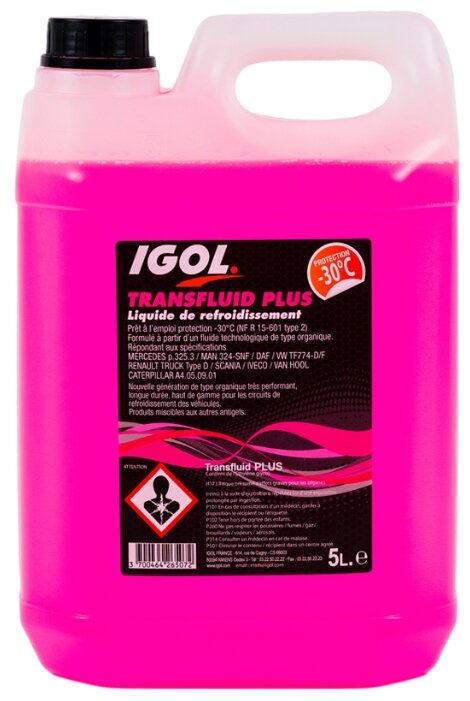 Антифриз/Охлаждающая жидкость IGOL TRANSFLUID PLUS -30°C (5L)