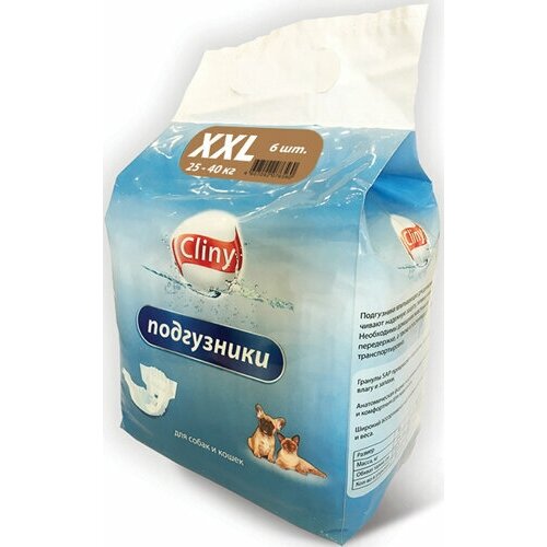 Экопром Подгузники Cliny K212 для собак и кошек XXL 25-40кг 6шт