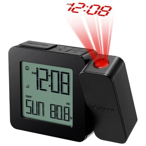 фото Часы проекционные oregon scientific rm338px, с термометром, черные