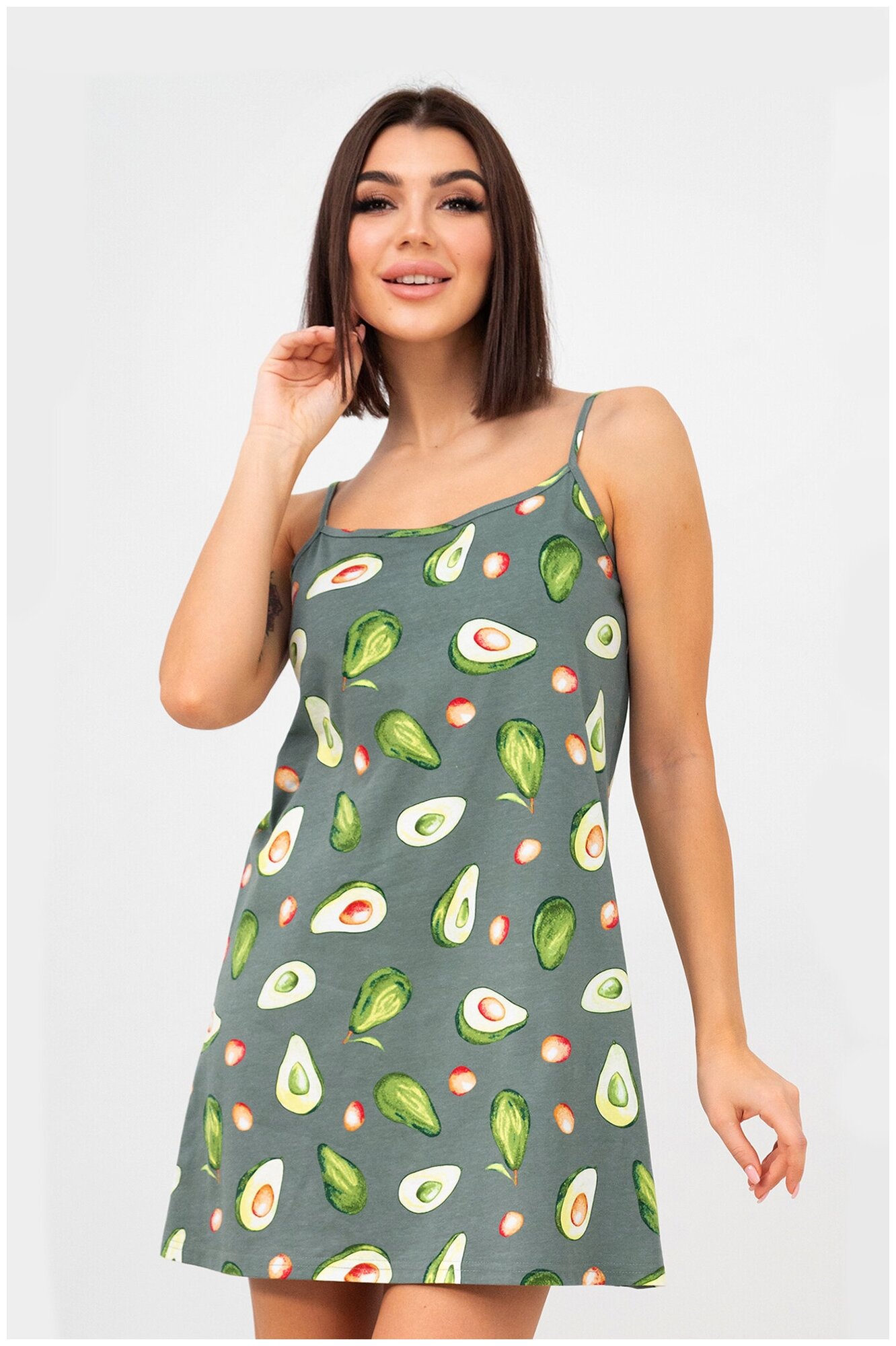 Сорочка женская HappyFox, HF3000MSP размер 44, цвет авокадо.св.зеленый - фотография № 4
