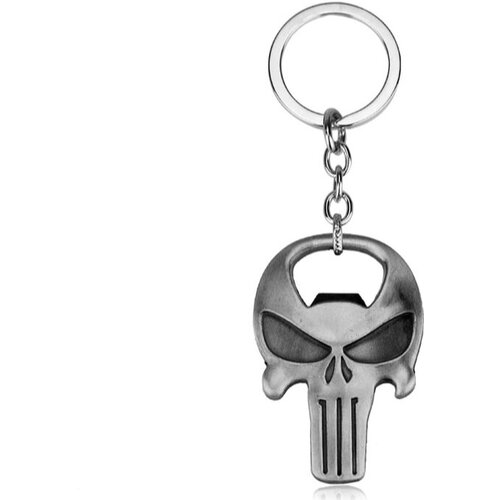 фото Брелок открывашка череп карателя металлический с кольцом без бренда