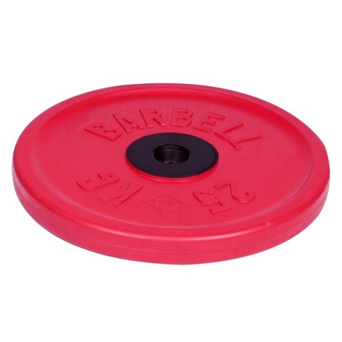 фото Диск олимпийский barbell d 51 мм цветной 25,0 кг (красный) mb barbell