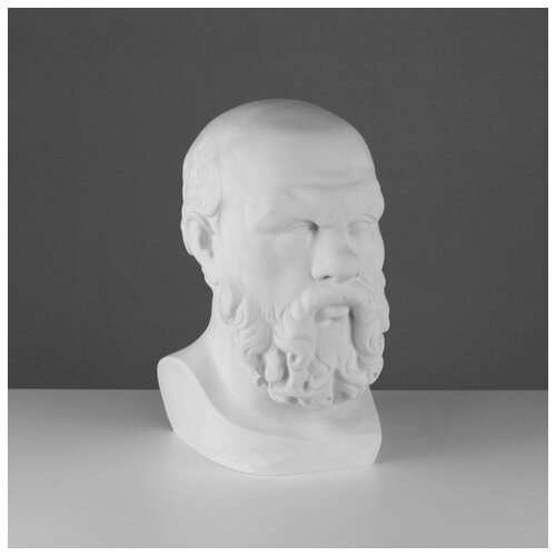 Мастерская Экорше гипсовая фигура голова Сократа, 38.5 см, белый