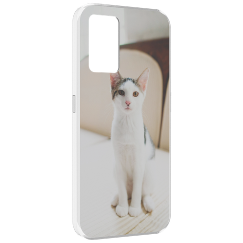чехол mypads кошка в наушниках рисунок для oppo k10 4g задняя панель накладка бампер Чехол MyPads порода кошка эгейская для Oppo K10 4G задняя-панель-накладка-бампер