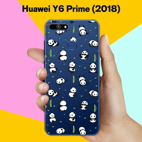 Силиконовый чехол Панды на Huawei Y6 Prime (2018)
