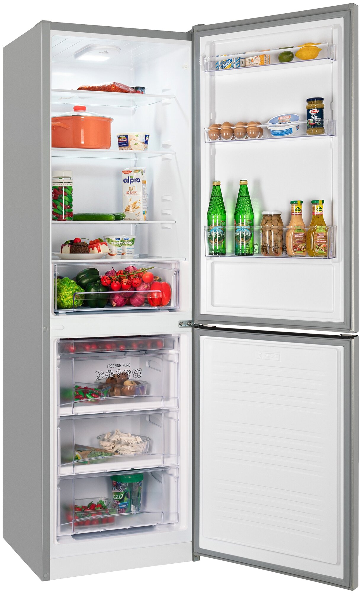 Холодильник NORDFROST NRB 162NF I двухкамерный,серебристый металлик, No Frost в МК, 310 л - фотография № 2