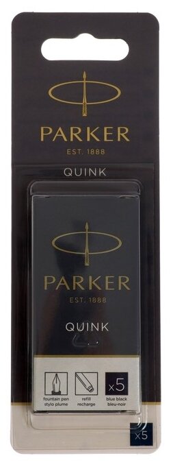 Parker Чернила (картридж) "Cartridge Quink" темно-синие, 5шт, блистер