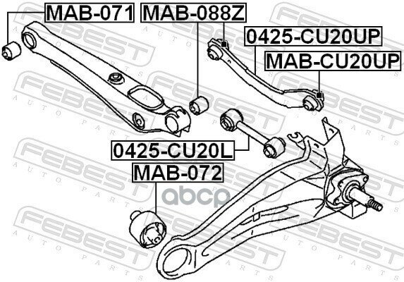 Сайлентблок Задн Продольного Рычага Mitsubishi Lancer (Cs) Mab-072 Febest арт. MAB-072