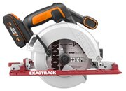 Дисковая пила WORX WX530 20V 165мм аккумуляторная с 2Ач батареей и 2А зарядкой