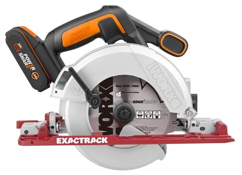 Дисковая пила WORX WX530.9 20V 165мм аккумуляторная без батареи и зарядки