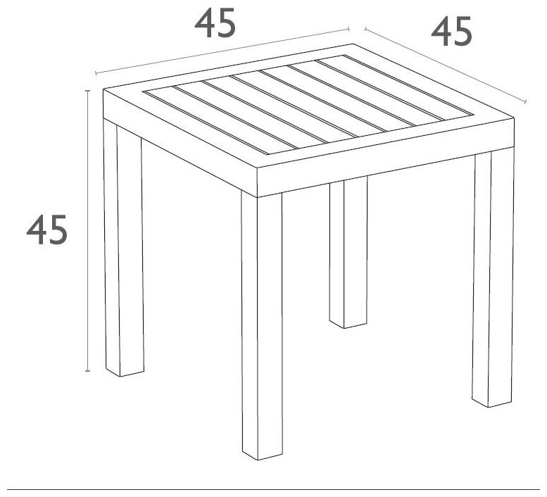 Уличный журнальный столик Siesta Contract Ocean Side Table, темно-серый - фотография № 2