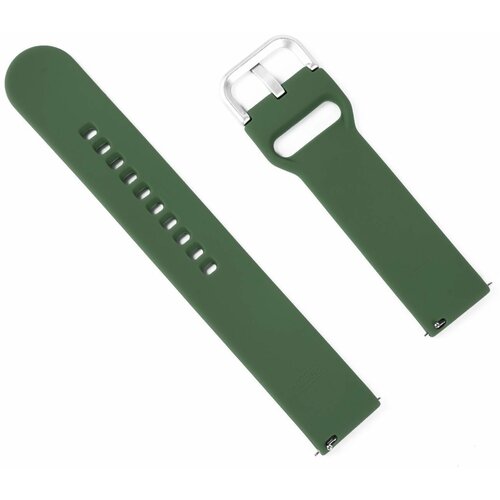 Ремешок для часов универсальный силиконовый, 20 mm, оливково-зеленый