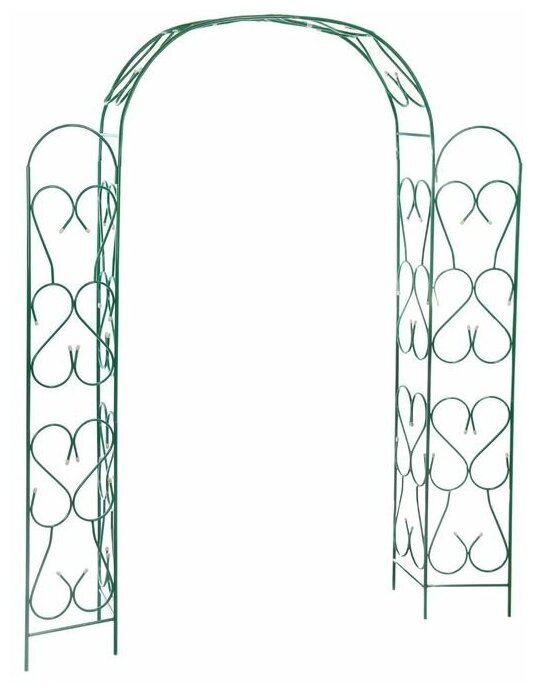 Арка садовая 230 х 125 х 365 см разборная (угловая) металл зелёная 2083029
