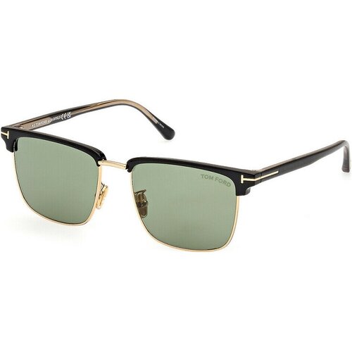 Солнцезащитные очки Tom Ford, прямоугольные, оправа: пластик, для мужчин, черный