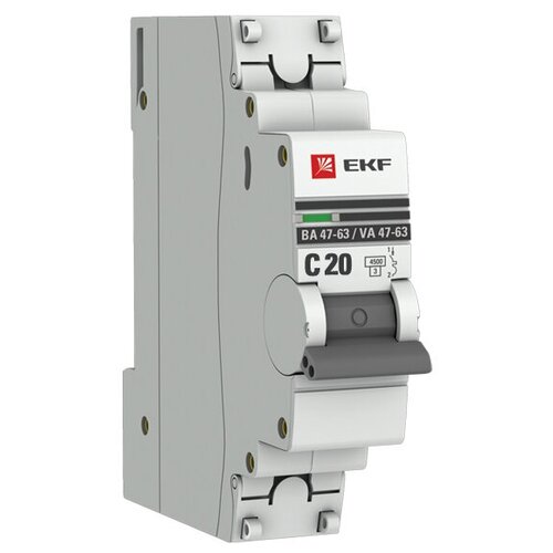 Автоматический выключатель EKF ВА 47-63 PROxima 1P 20А характеристика C (комплект из 5 шт) короткевич михаил андреевич эксплуатация электрических сетей