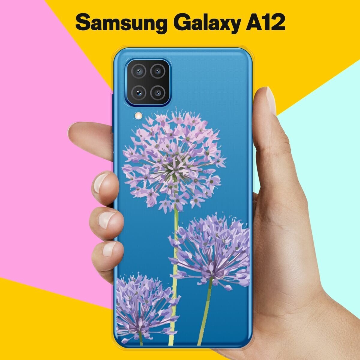 Силиконовый чехол на Samsung Galaxy A12 Цветы 40 / для Самсунг Галакси А12