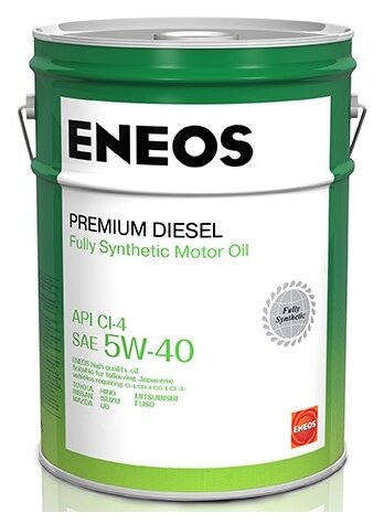 Eneos моторное масло eneos premium diesel ci-4 5w-40, 20л 8809478942827